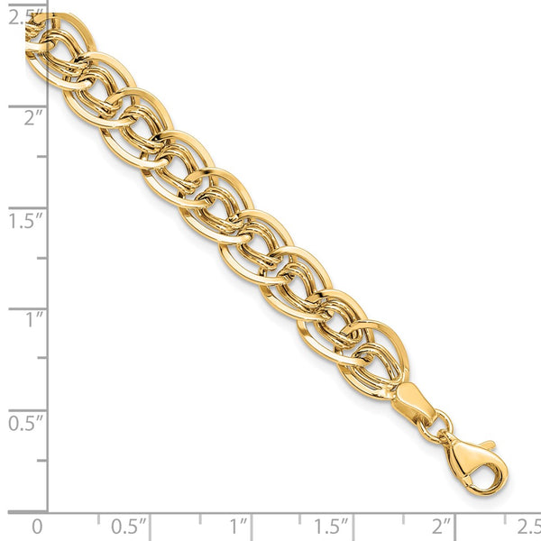 10KT Yellow Gold 8-inch 8MM Lobster Clasp Flat Curb Bracelet