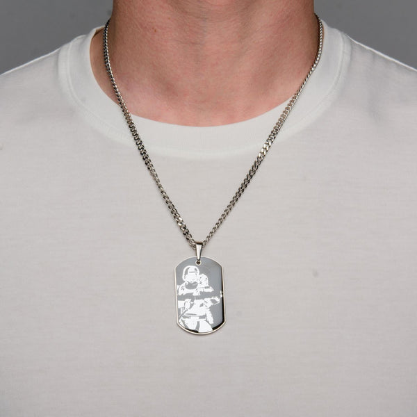 Stainless Steel 22-inch Dog Tag Star Wars Storm Trooper Pendant