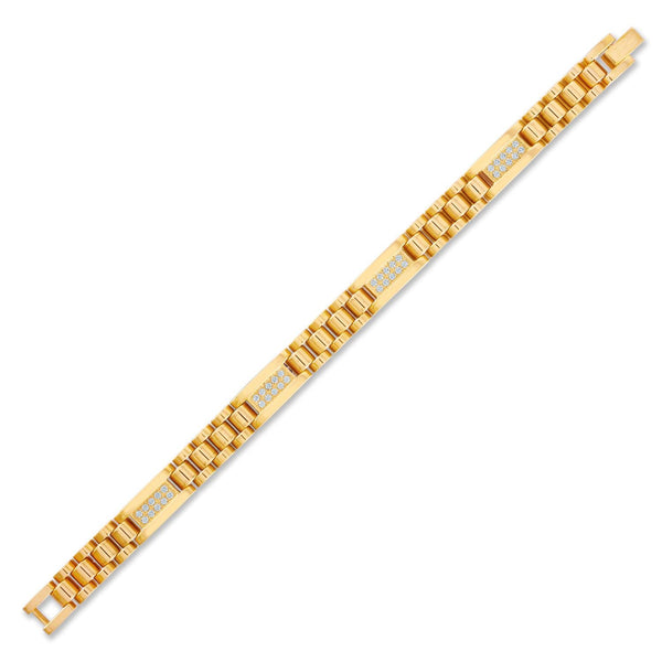 Yellow Stainless Steel and Cubic Zirconia 8-inch 10MM Bracelet