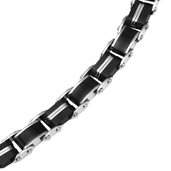 Black Stainless Steel 8.25-inch Bracelet