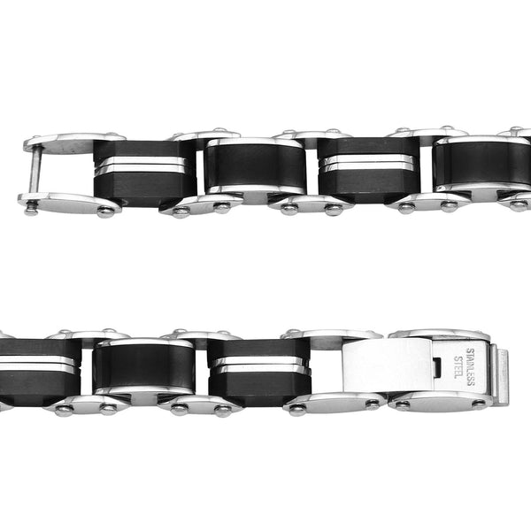 Black Stainless Steel 8.25-inch Bracelet