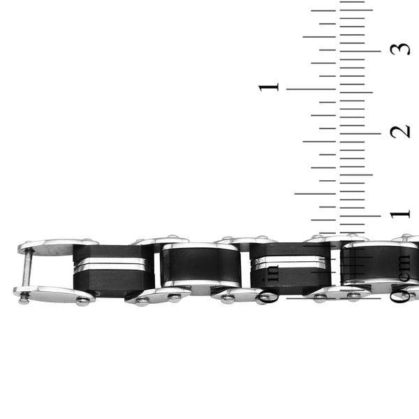 Black Stainless Steel 8.25-inch Bracelet