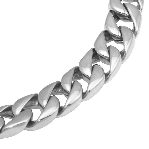 Stainless Steel 8.75-inch 15MM Curb Bracelet