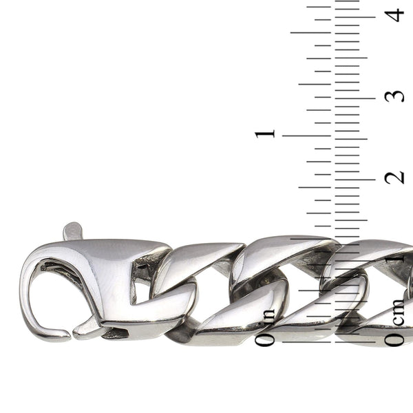 Stainless Steel 8.75-inch 15MM Curb Bracelet