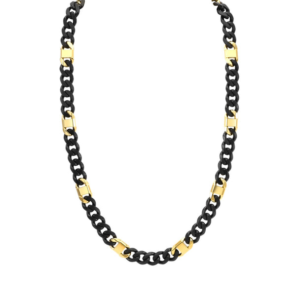 Titán by Adrian Gonzalez Collection 22-inch Black and Yellow Stainless Steel Chain