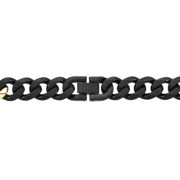 Titán by Adrian Gonzalez Collection 22-inch Black and Yellow Stainless Steel Chain