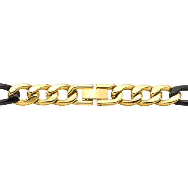 Titán by Adrian Gonzalez Collection 24-inch Yellow and Black Stainless Steel Chain