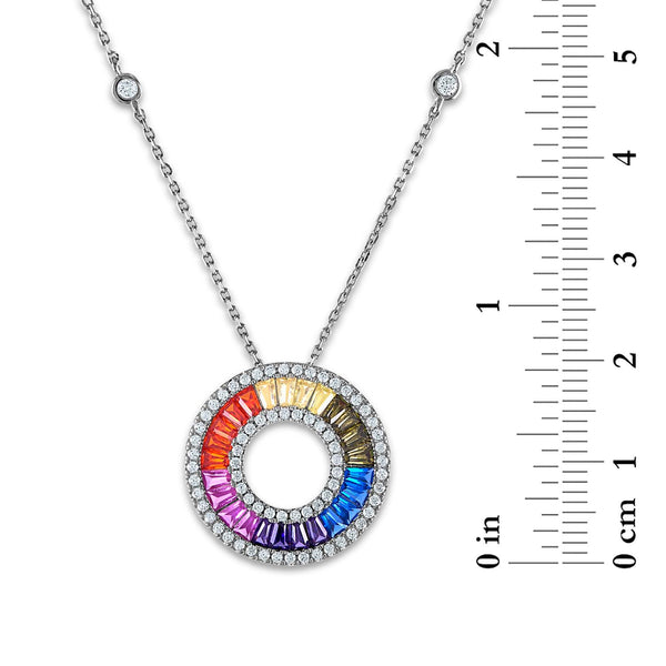 Sterling Silver Cubic Zirconia 18-inch Pendant