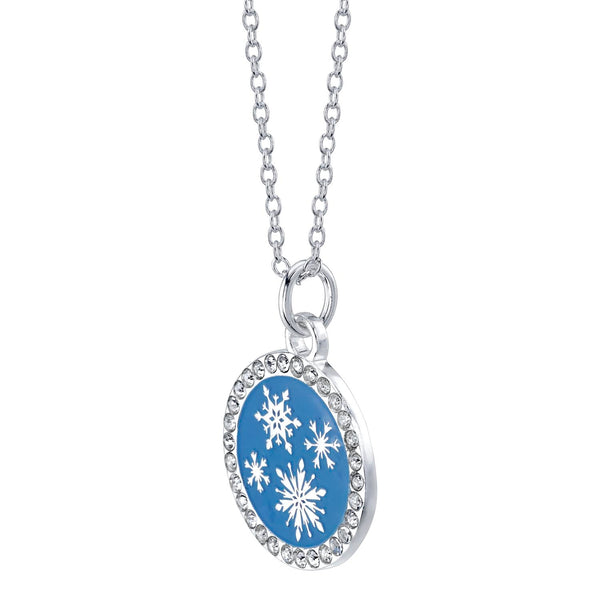 Disney Sterling Silver and Crystal 18-inch Frozen-2 Pendant