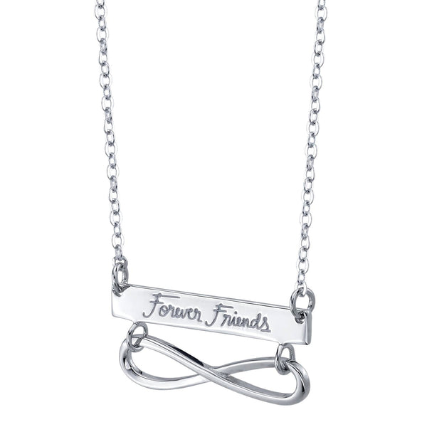 Sterling Silver 18-inch Friendship Forever Friends Pendant