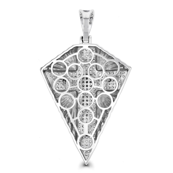 Luxe Layers Sterling Silver Cubic Zirconia 59X34MM Crucifix Cross Pendant. Chain Not Included