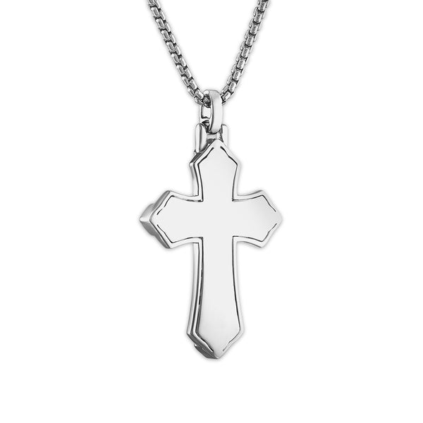 Sterling Silver 1/3 CTW Diamond 39X23MM 22-inch Cross Pendant