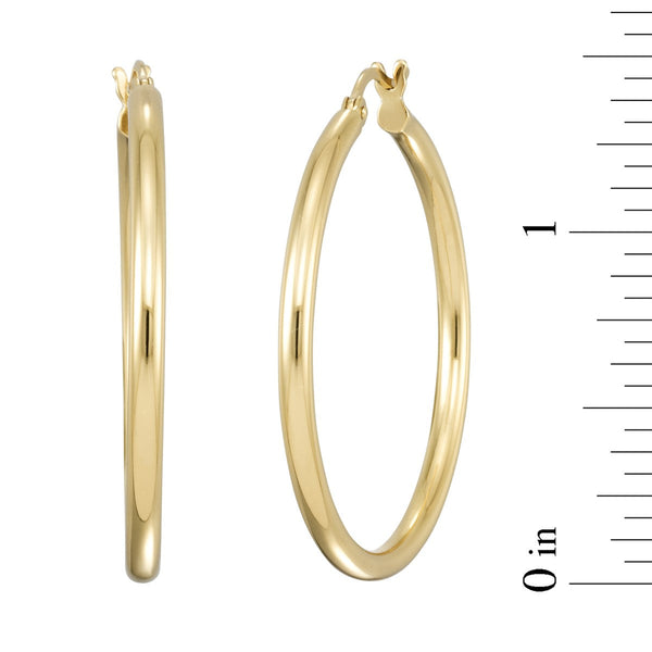 Simone I Smith Collection 18KT Yellow Gold Plated Sterling Silver 35X2MM Hoop Earrings