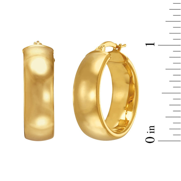 Simone I Smith Collection 18KT Yellow Gold Plated Sterling Silver 25X8MM Bold Hoop Earrings