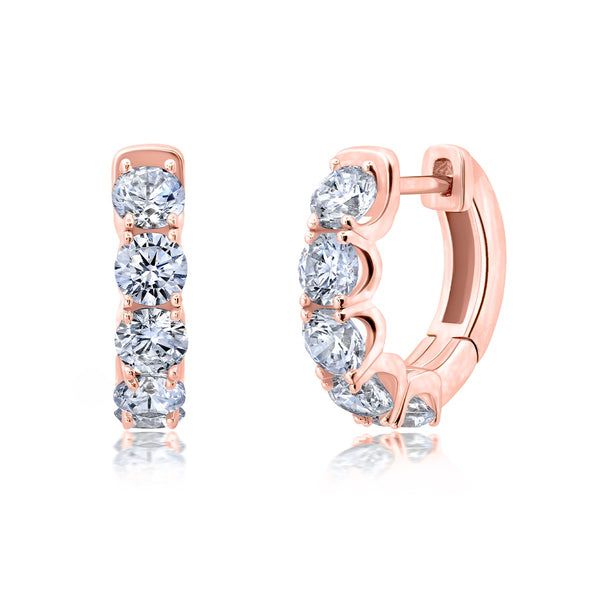 Crislu 18KT Rose Gold Plated Huggies