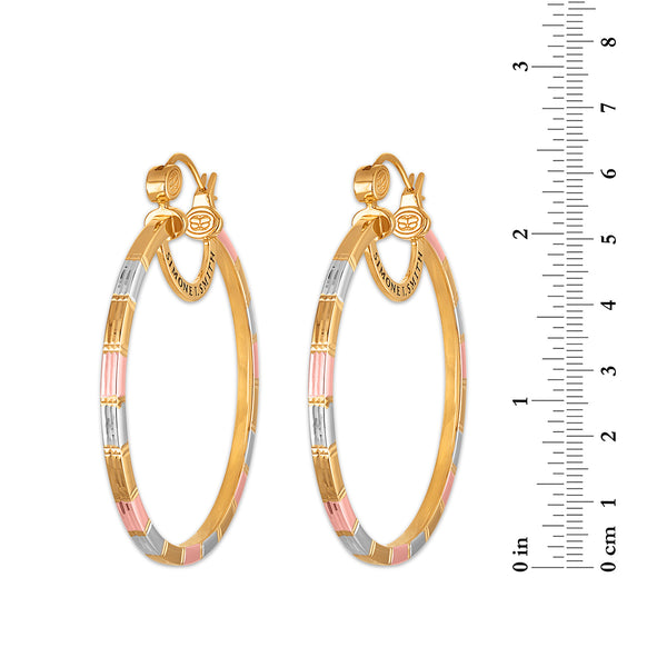 Simone I Smith Collection 50MM Tri-Color Hoop in 18K Gold Plated Sterling Silver