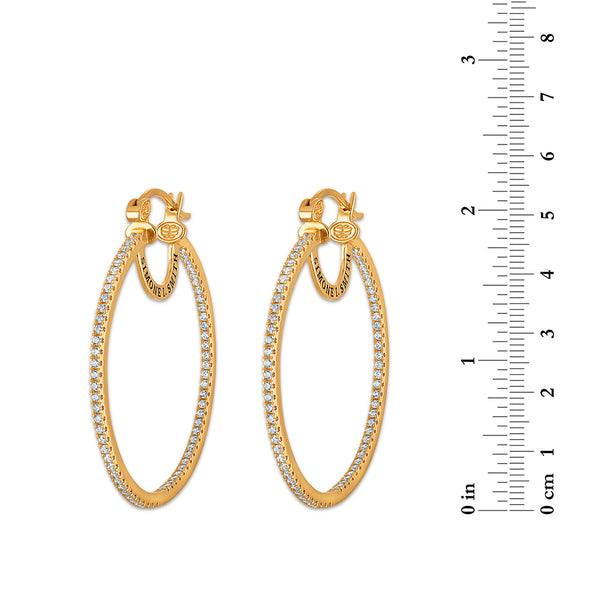 Simone I Smith Collection 50MM Crystal Hoop Earrings in 18K Gold Plated Sterling Silver