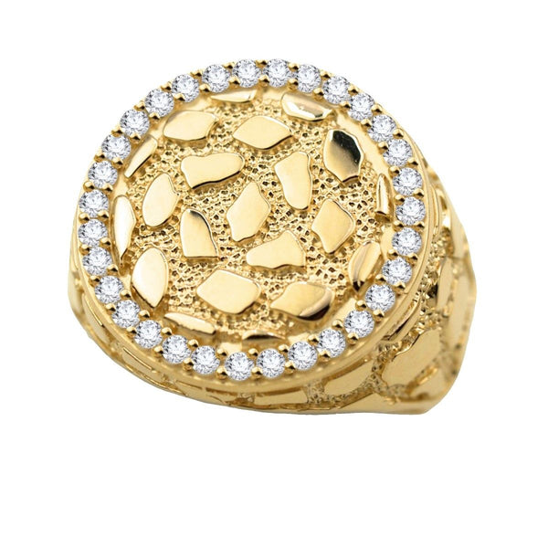 10KT Yellow Gold and Cubic Zirconia Nugget Ring