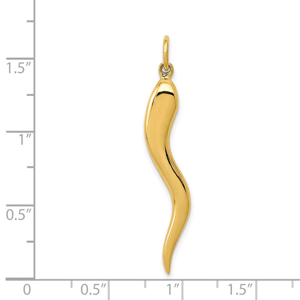 14k Large Italian Horn Charm