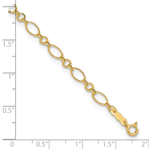 14KT Yellow Gold 9+1-inch extender Adjustable Anklet