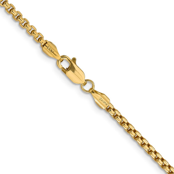 14KT Yellow Gold 18-inch 2.45MM Lobster Clasp Box Chain