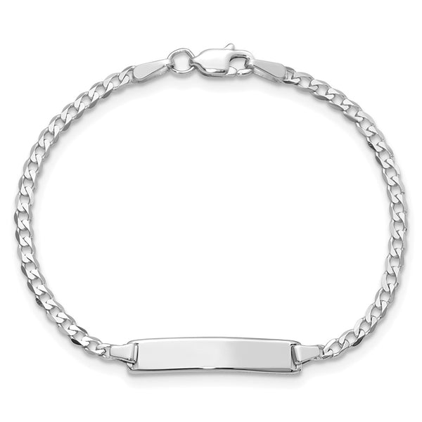 14KT White Gold 5.5-inch 4.2MM Childrens Curb ID Bracelet