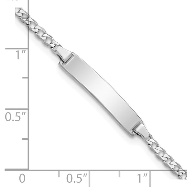 14KT White Gold 5.5-inch 4.2MM Childrens Curb ID Bracelet