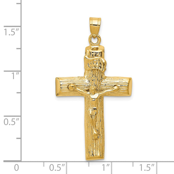 14KT Yellow Gold 45X24MM Crucifix Cross Pendant-Chain Not Included