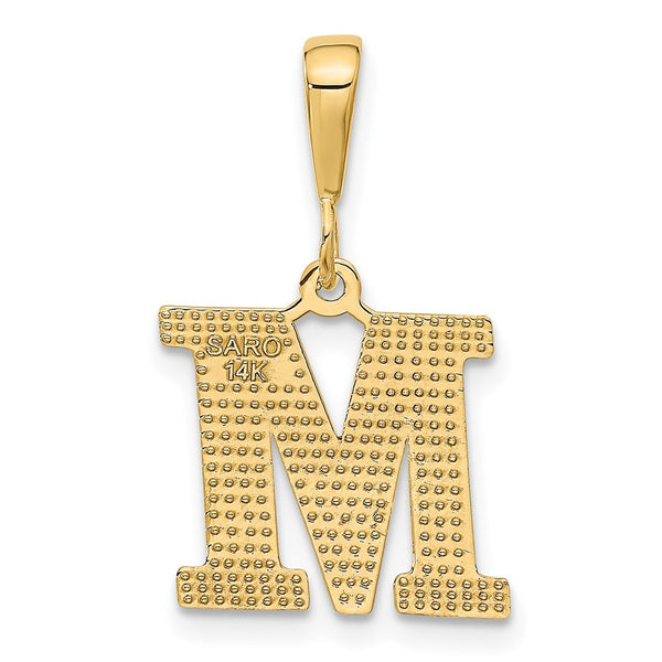 14k Initial M Charm