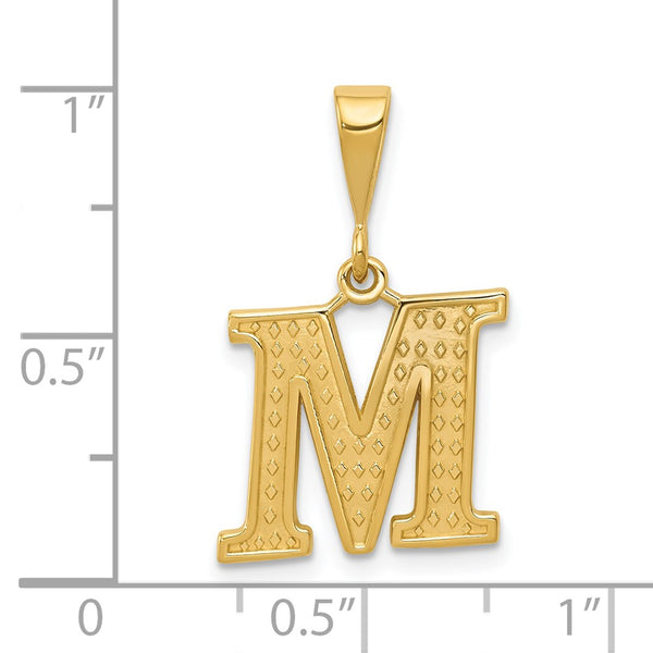 14k Initial M Charm