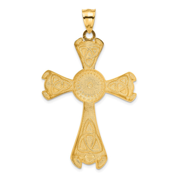 14KT Yellow Gold 65X37MM Cross Pendant. Chain Not Included