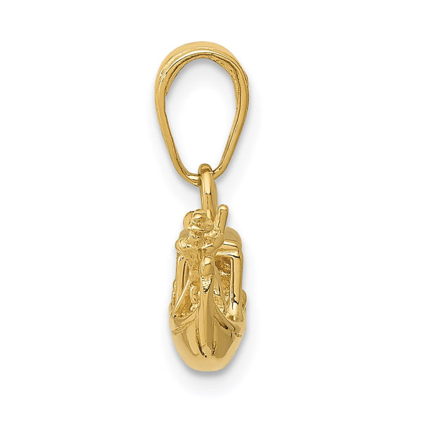 14KT Yellow Gold 14X20MM Three Dimensional Gondola Pendant. Chain Not Included