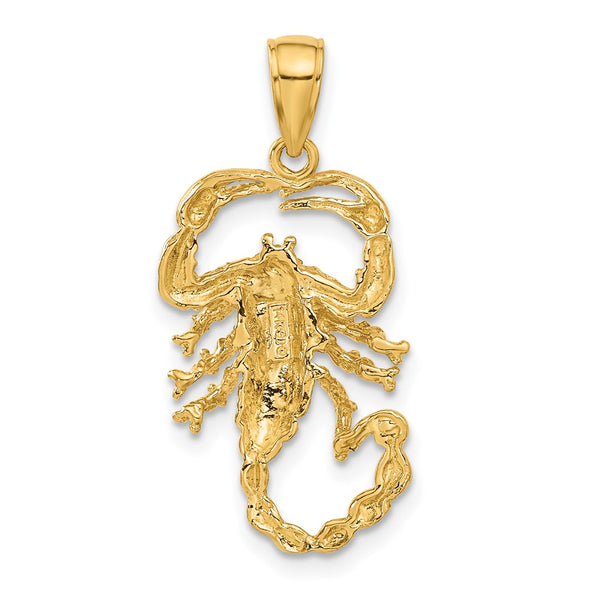 14KT Yellow Gold 30X14MM Scorpion Pendant-Chain Not Included