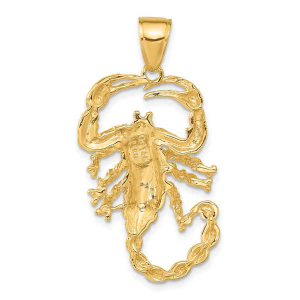 14KT Yellow Gold 39X19MM Scorpion Pendant. Chain Not Included