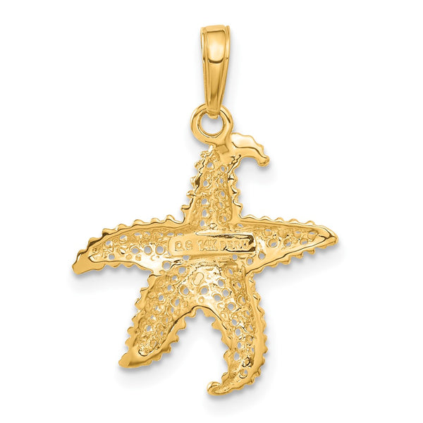 14KT Yellow Gold 24X20MM Starfish Pendant. Chain Not Included