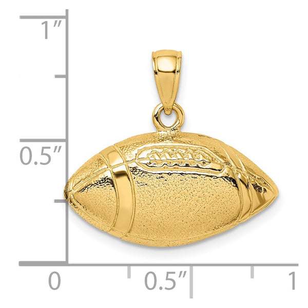 14KT Yellow Gold 12X23MM Football Charm