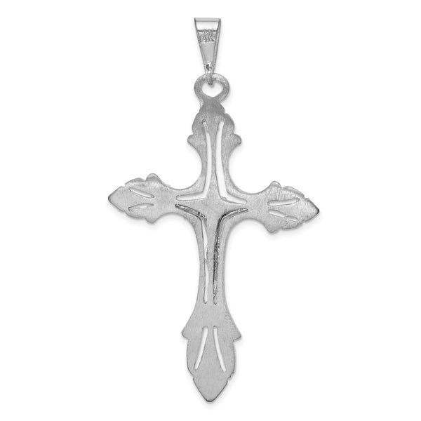 14KT White Gold 67X31MM Crucifix Cross Pendant. Chain Not Included