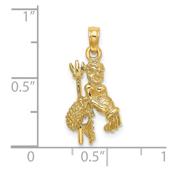 14k 3-D Aquarius Zodiac Charm