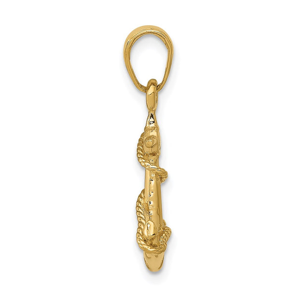 14KT Yellow Gold 22X11MM Anchor Pendant. Chain Not Included