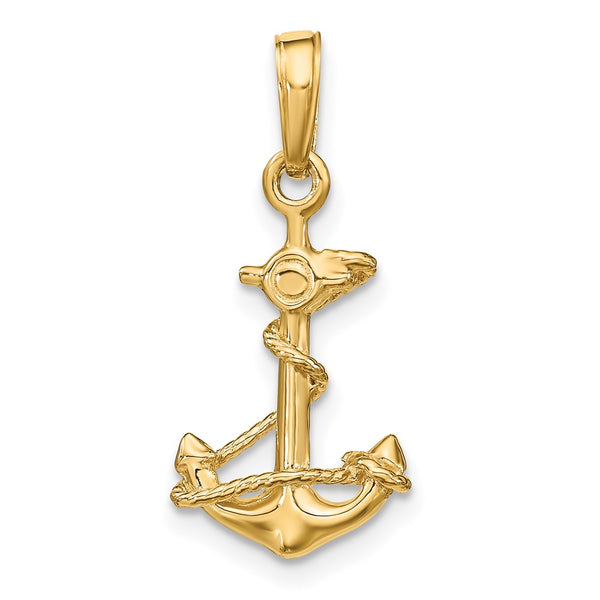 14KT Yellow Gold 22X11MM Anchor Pendant. Chain Not Included