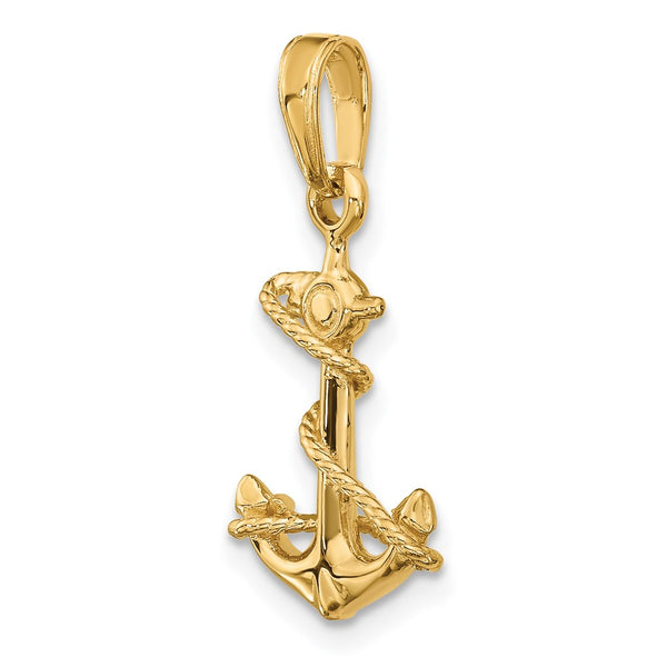 14KT Yellow Gold 22X11MM Anchor Pendant. Chain Not Included