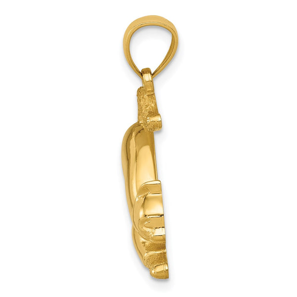 14KT Yellow Gold 25X24MM Cat Charm. Chain not Included