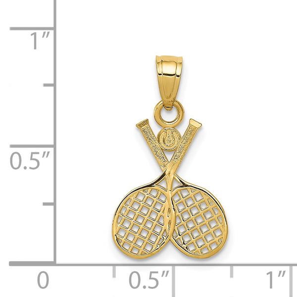 14k Double Tennis Racquet Charm