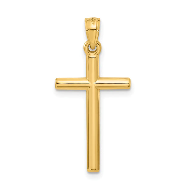 14KT Yellow Gold 31X15MM Three Dimensional Cross Pendant. Chain Not Included