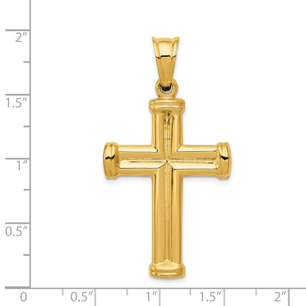 14KT Yellow Gold 38X24MM Cross Pendant. Chain Not Included