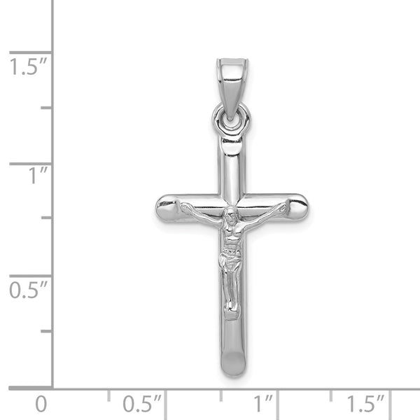 14KT White Gold 36X17MM Three Dimensional Crucifix Cross Pendant. Chain Not Included