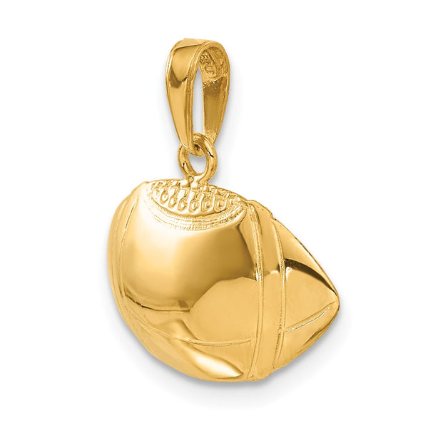 14KT Yellow Gold 18X20MM Football Pendant. Chain Not Included