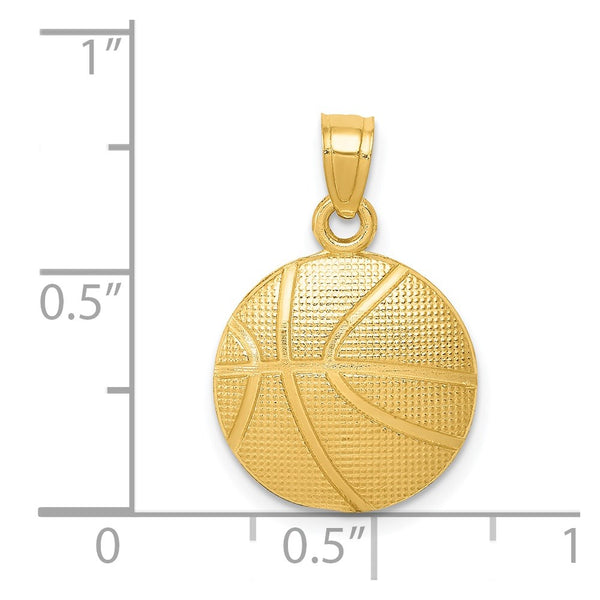 14KT Yellow Gold 21X14MM Basketball Pendant. Chain Not Included