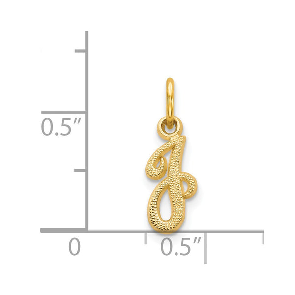 14KT Yellow Gold 16X7MM Initial Pendant-Chain Not Included; Initial J