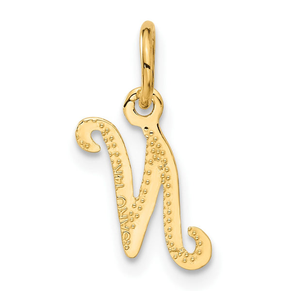 14KT Yellow Gold 16X7MM Initial Pendant; Initial N. Chain not Included